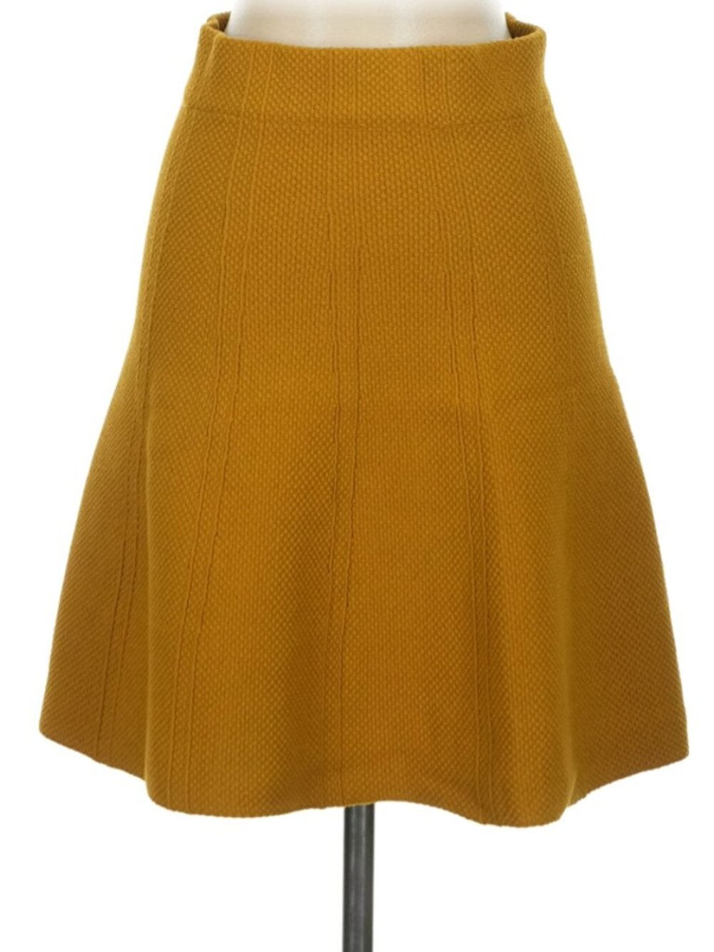 Zara Mustard Cable Knit Skater Skirt